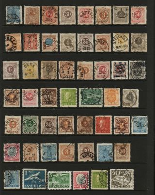 Sweden - 52 Old Stamps - Value Lot See Scan.