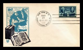 Us Cover Postage Stamp Centenary Fdc Bi Color Craft Cachet Scott 947