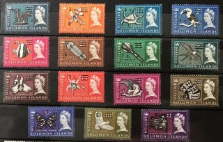 Solomon Islands - 1966 Decimal Definitive Set Of 15 Stamps,  Sg 135a - 152a,  Mnh