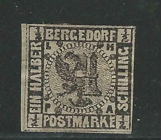 Germany - Bergedorf - Sg1 - 1/2s Black/pale Lilac,  Mm - Cv £600