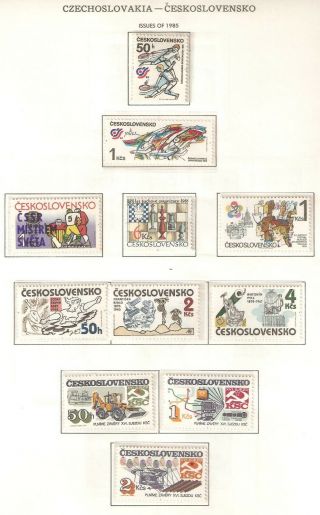 Czechoslovakia,  Selection From 1985b In Mnh