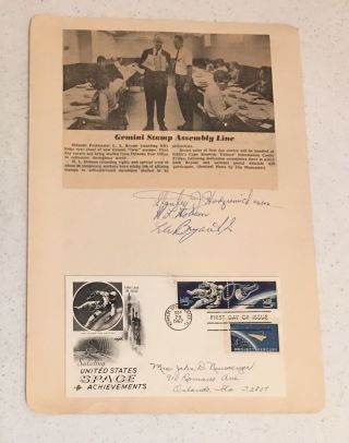 Nasa Gemini,  Mercury Stamp Fdc Kennedy Space Center 1967 Signed By Postmaster