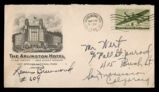 Dr Who 1946 Hot Springs National Park Ar Hotel Advertising Airmail E47688
