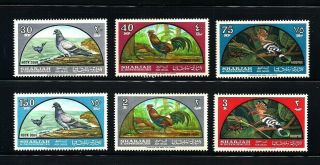 Sharjah 1965 Stamps Birds Set Sc C28 - C33 Mnh