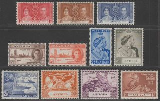 Antigua 1937 - 49 Kgvi Omnibus Selection Inc Coronation,  Rsw,  Upu