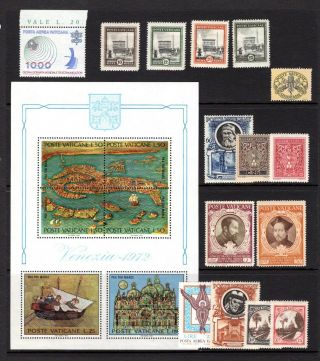 Vatican Mid Period To Modern Mnh Range X 15 Stamps,  1 Mini Sheet Not Cat By Me