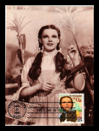 Us Postcard Judy Garland Actress Wizard Of Oz Film Fdc Continental Size