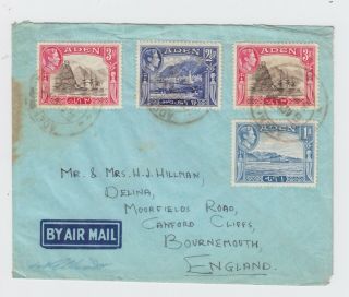 Sgt Hillman Raf Aden Air Mail Cover To Bournemouth England