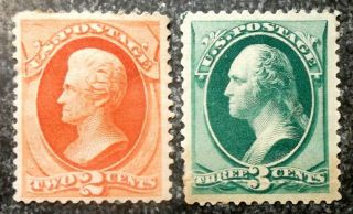 Buffalo Stamps: Scott 183 - 184,  1879 Banknotes,  Vlh/og & Vf,  Cv = $210