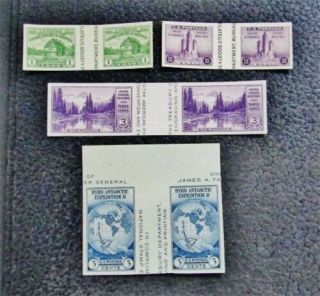 Nystamps Us Stamp 766 // 770 H Ngai $33 Pairs With Vertical Gutter Pairs