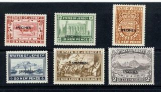 Jersey - Jersey Revenue Lot - 6 Vals To £2 - O/printed Specimen - Unmounted