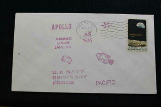 Naval Space Cover 1969 Apollo 11 Recovery Ship Uss Hornet (cvs - 12) (2527)