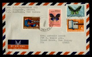 Dr Who 1967 Papua Guinea Kundiawa Airmail To Usa Butterfly E53461