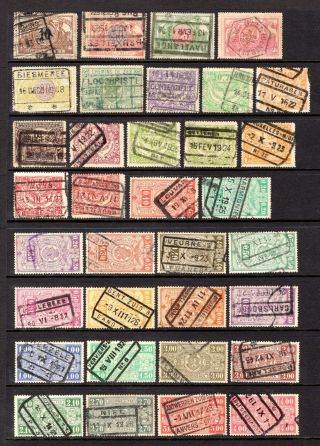 Belgium Early To Mid Period Railway Parcel Stamps Good To Fine X 52 Stamps