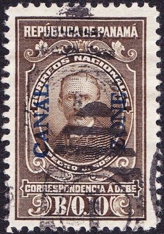 Canal Zone - 1915 - 10 Cents Olive Brown Overprinted Panama Postage Due Issue J6
