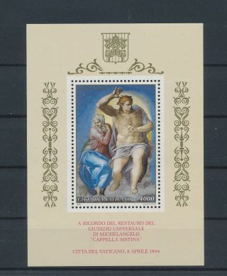 Lk69973 Vatican 1994 Paintings Art Good Sheet Mnh