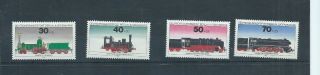Berlin West Germany Stamps.  1975 Youth Welfare Railway Locomotives Mnh.  (e320)