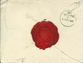 GB 1887 5d Jubilee Die1 Cover Surcharged from Notting Hill to Lord Reay - Bombay 2