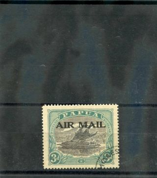 Papua Guinea Sc C1 (sg 114) Vf 1929 3d Black & Blue Green,  On White $21