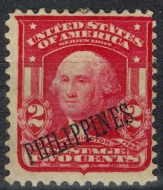 1903 - 04 Us/philippines Stamp - Sc 240 2c Red - M (hinge Remnant)