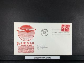 Us Fdc 12 Aug 1960 Anderson Cachet 7c Air Mail Sheet Stamp Arlington Va
