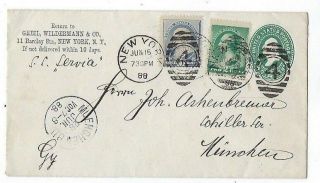 1888 York Uprated Postal Stationery Entire To Munich Germany