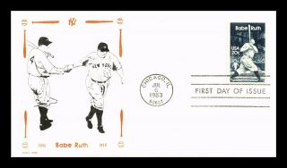 Dr Jim Stamps Us Sandras Cachet Babe Ruth Baseball First Day Cover Chicago