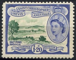 St.  Christopher Nevis,  Anguilla 1954 - 63 Sg 117,  $1.  20 Qeii Definitive Mh D86164