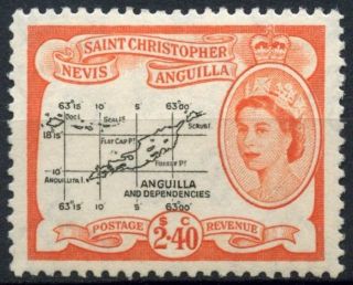 St.  Christopher Nevis,  Anguilla 1954 - 63 Sg 117b $2.  40 Qeii Definitive Mh D86165