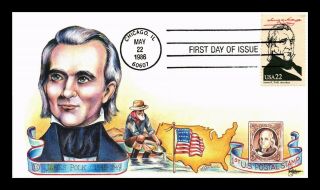 Dr Jim Stamps Us James Polk President First Day Cover Chicago Gill Craft