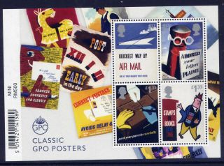 Ms3801 2016 Classic Gpo Posters Barcode Miniature Sheet Unmounted Mint/mnh