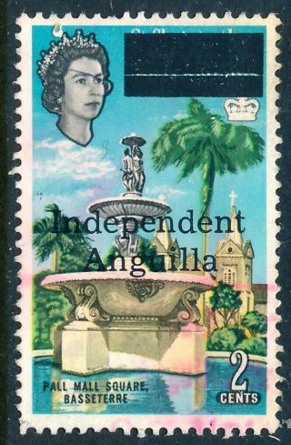 Scott 3/sg 3,  2c 1967 Independent Anguilla Overprint,  F - Vf