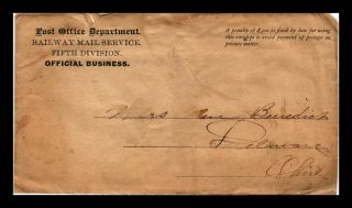 Dr Jim Stamps Us Railway Mail Service Post Office Official Cover