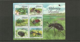 Alderney - Sgams487 Beetles Minisheet 2013 Mnh