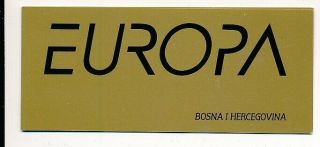 D004164 Europa Cept 2001 Water Booklet Mnh Bosnia Herzegovina