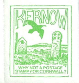 Kernow Why Not A Postage Stamp For Cornwall Cinderella Block Of 4