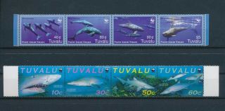 Lk58540 Tuvalu Wwf Sharks & Killer Whales Sealife Fine Lot Mnh