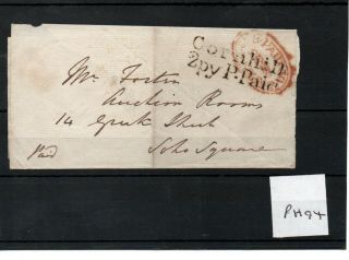 Gb - Pre Stamp (ph94) 1830 ? - Entire - Pre Paid Cornhill To Soho Square,  London