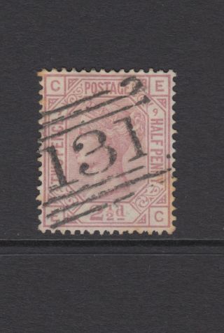 Gb Qv 2.  1/2d Rosy Mauve Sg141 Plate 9 " Ec " 1877 Stamp,  Edinburgh Scotland