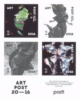 Finland 2016 Mnh Full Sheet (4) - Art Post Ii - Issued Sept 9,  2016