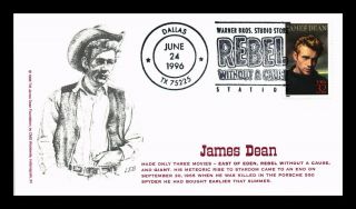 Dr Jim Stamps Us James Dean Hollywood Legend First Day Cover Dallas Texas