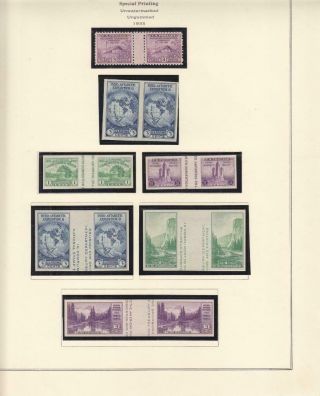 1935,  Special Printing,  Sc 752 - 53,  766 - 770,  Mnh,  Ngai,  Gutter Pairs (s16368)