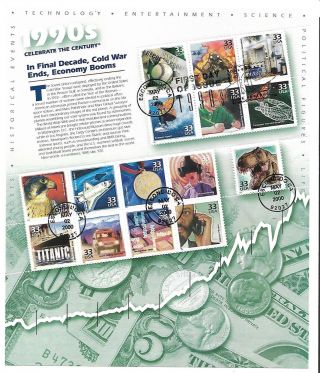 Usa 2000 First Day Cover,  Celebrate The Century 1990 