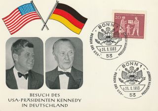 1963 Germany Cover Visit Usa President John F.  Kennedy In Germany
