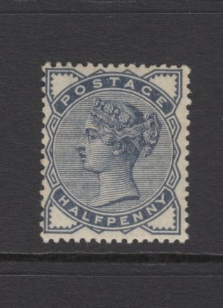 Gb Qv 1/2d Slate - Blue Sg187 Hinged 1884 Halfpenny Stamp