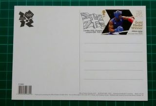 2012 Olympic Games London Postcard With Anthony Joshua Gold Medal Stamp Fdc