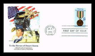Dr Jim Stamps Us Military Service Medal Desert Storm Heroes Fdc Cover