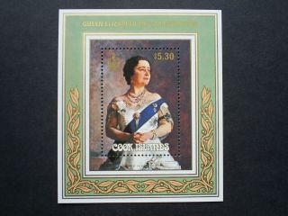 Cook Islands Stamp Sheet $5.  30 The Life & Times Of The Queen Mother 1985.