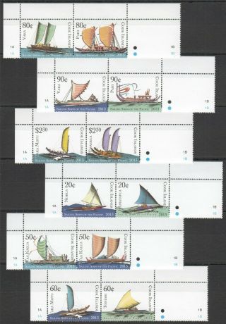 H1372 2013 Cook Islands Sailing Ships Of The Pacific Michel 1822 - 33 Big Set Mnh