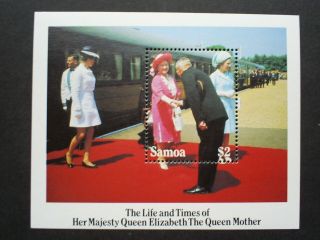 Samoa Stamp Mini Souvenir Sheet The Life & Times Of The Queen Mother 1985.